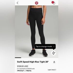 Lululemon swift speed tights black size 12